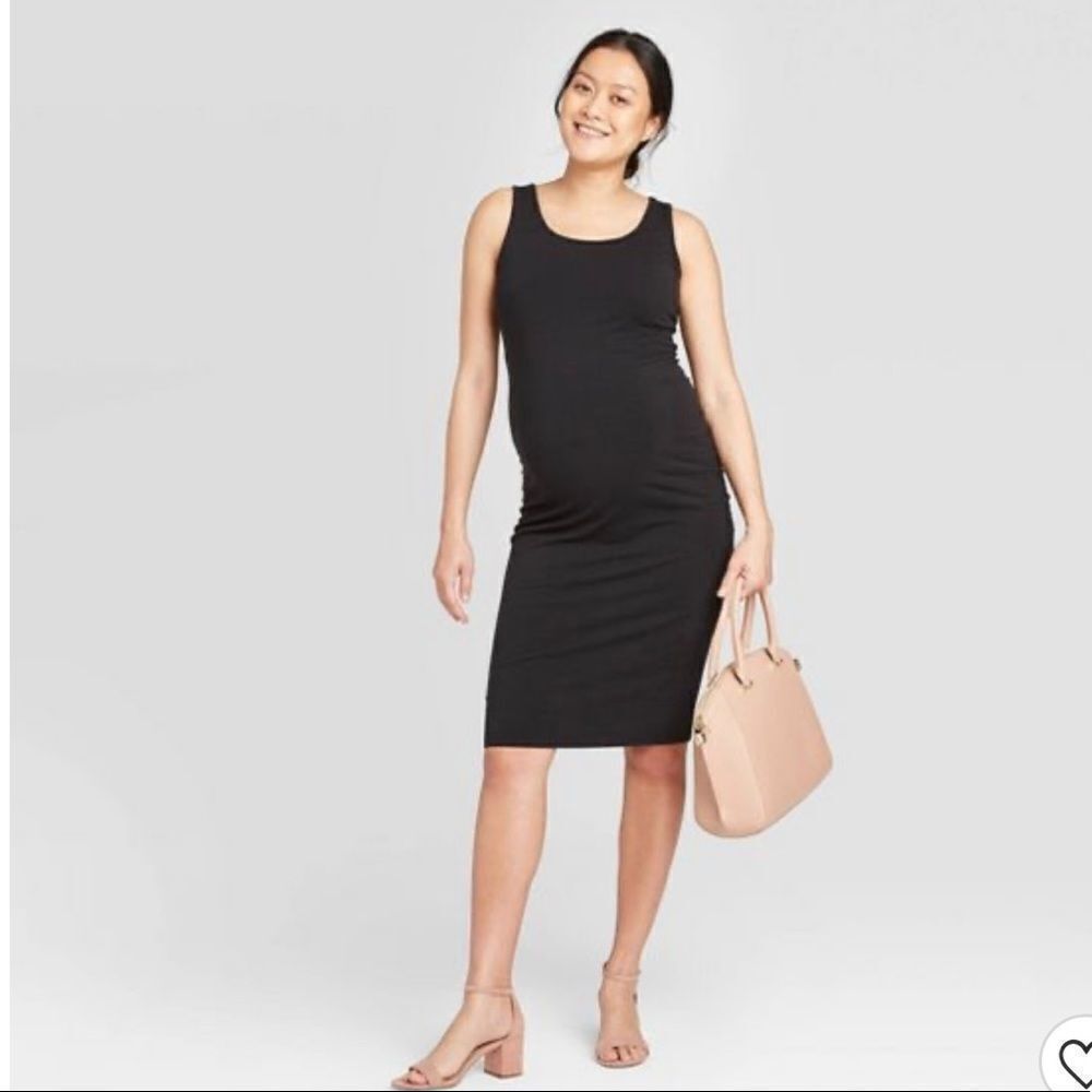 Sleeveless T-Shirt Maternity Dress - Isabel Maternity by Ingrid & Isabel Black
